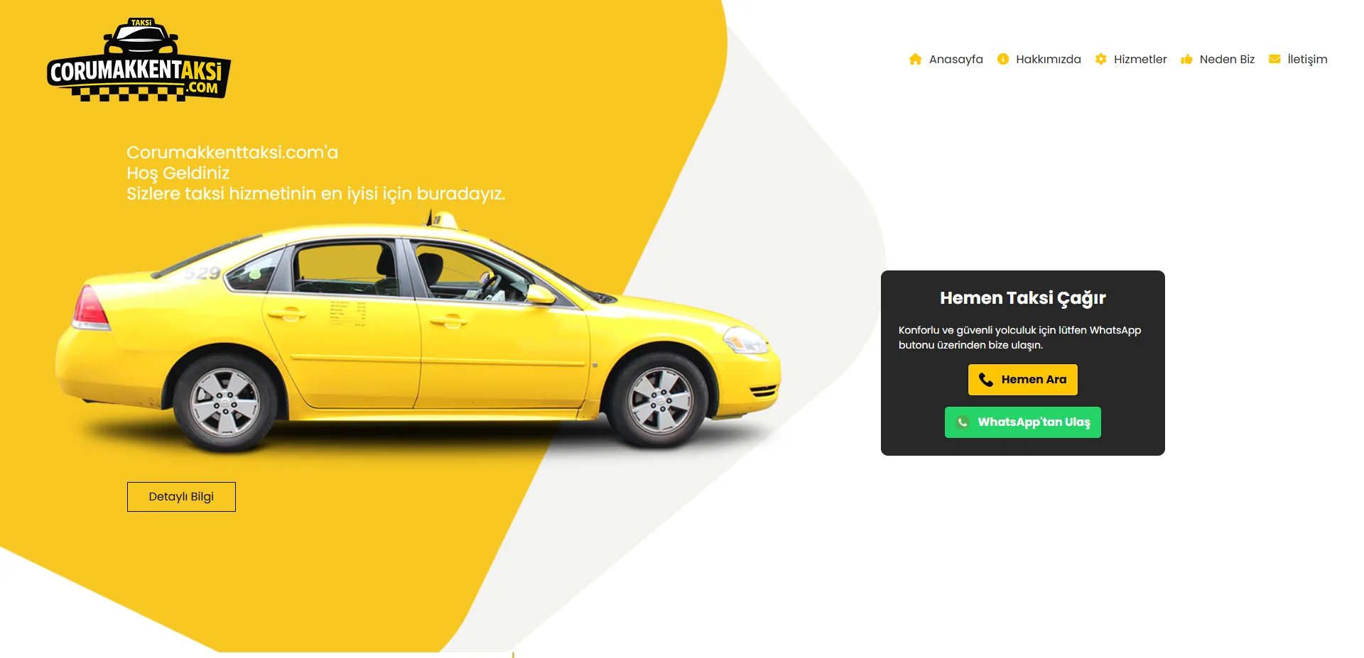 OnePage Taksi HTML OnePage Tema