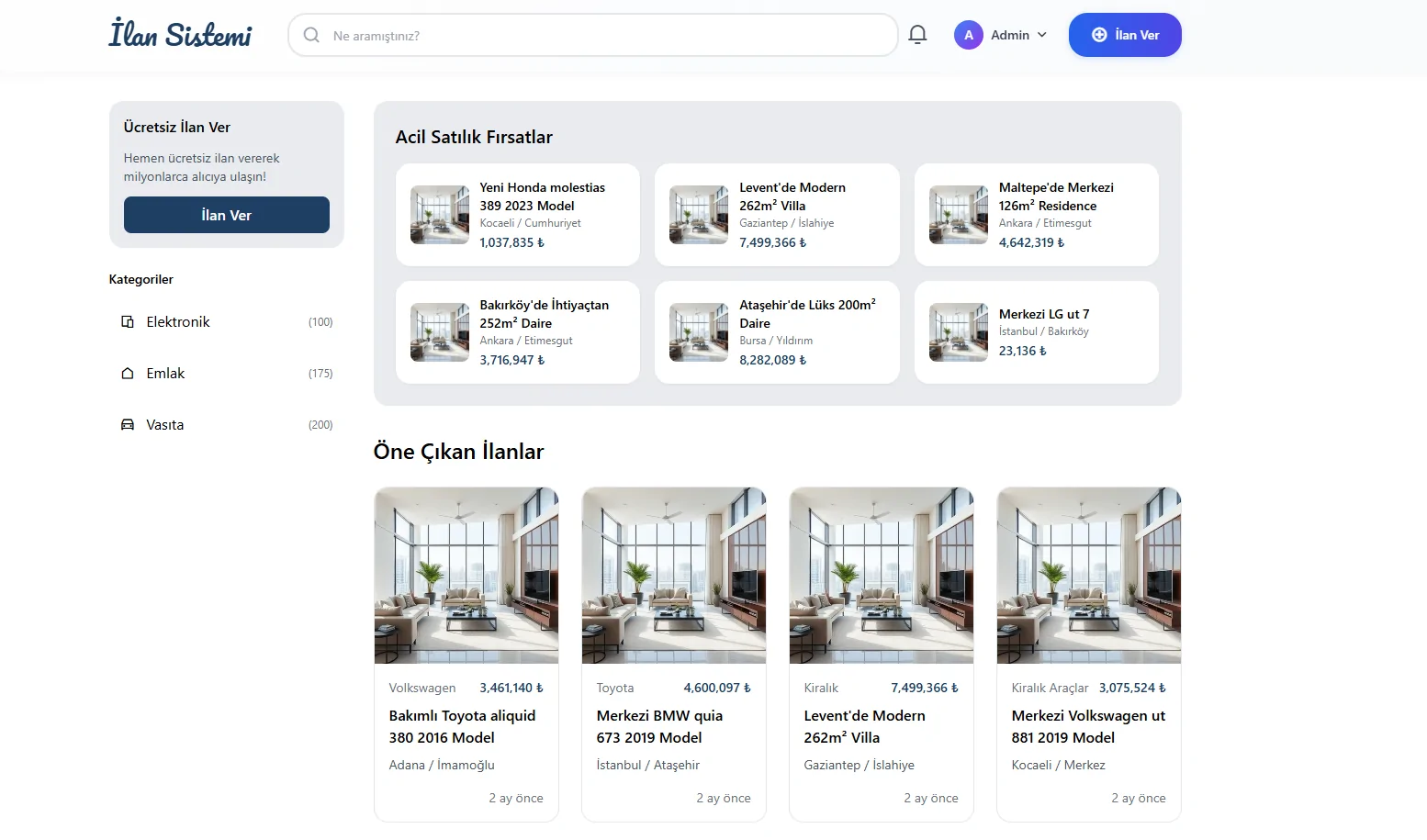 Letgo Benzeri Ücretsiz İlan Scripti