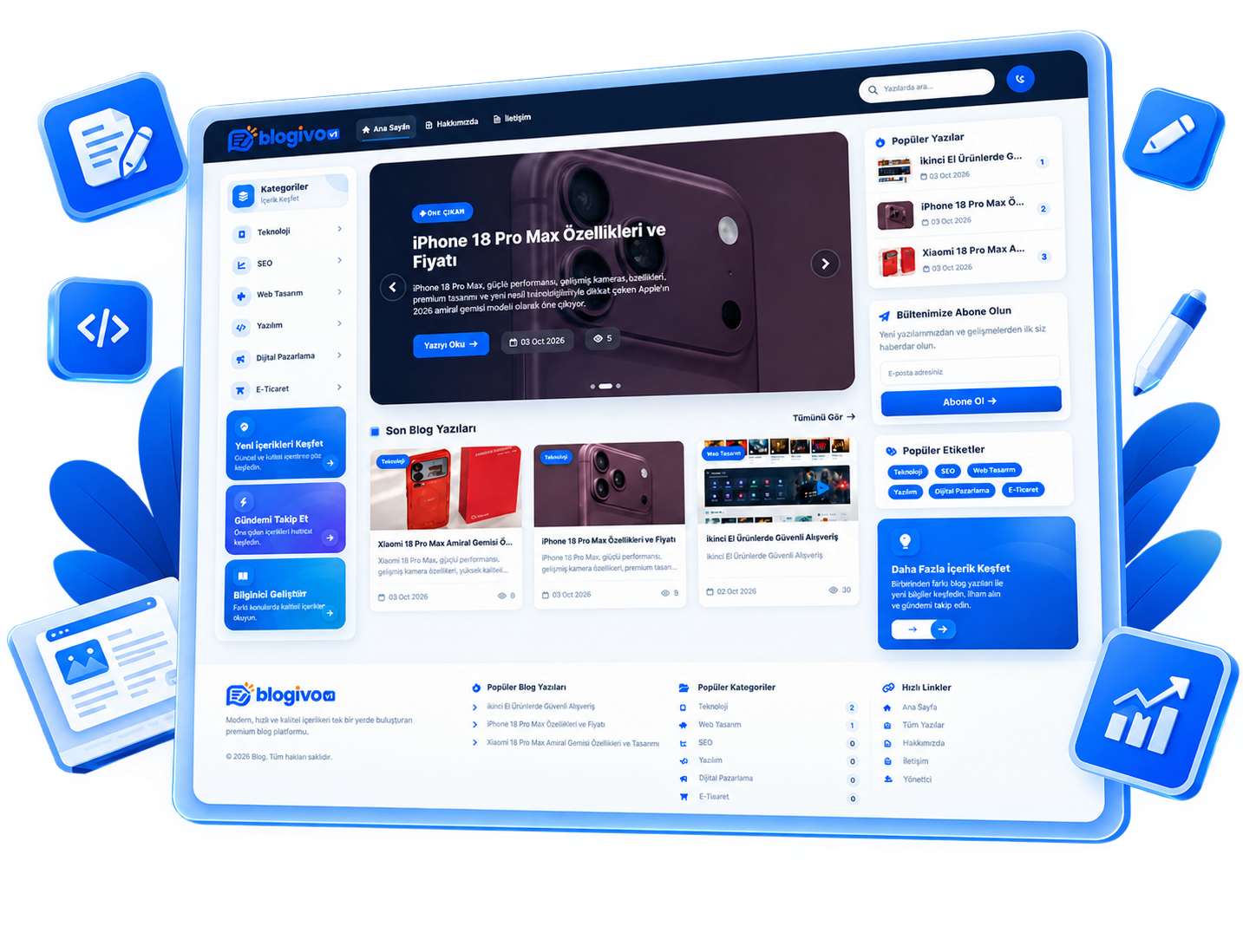 Blogivo v1  Blog  Yazılımı